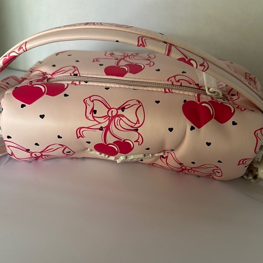 Luv Betsey by Betsey Johnson Pink Bow Cherries Hearts Crossbody Bag - Picture 13 of 16